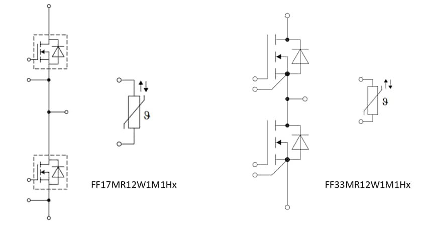 アプリケーション回路図 - Infineon Technologies EasyDUAL™1BIGBT モジュール